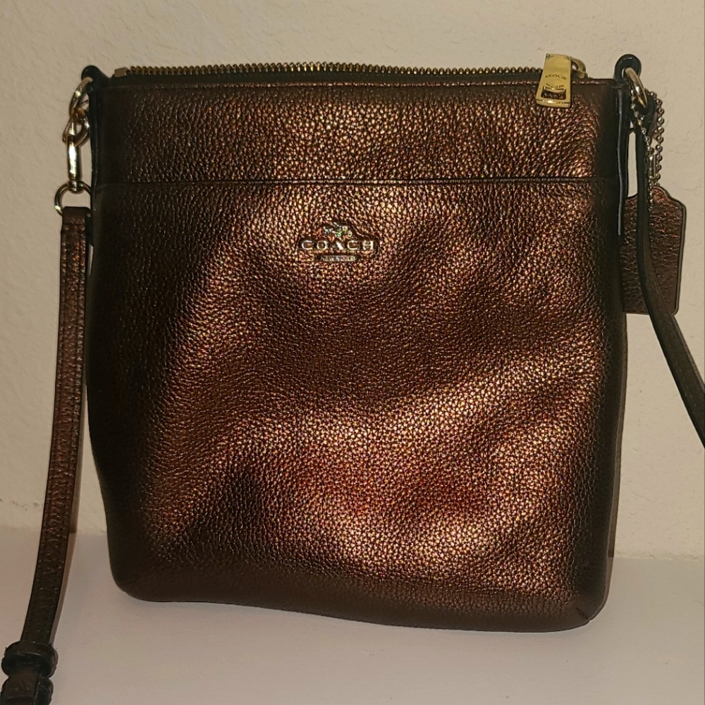 Metallic Coach crossbody purse